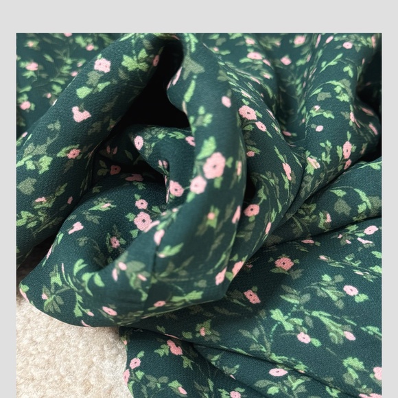 NWT Reformation Parish Dress Coriander Green Asymmetrical Hem Drop Waist Size 12 - Picture 9 of 14